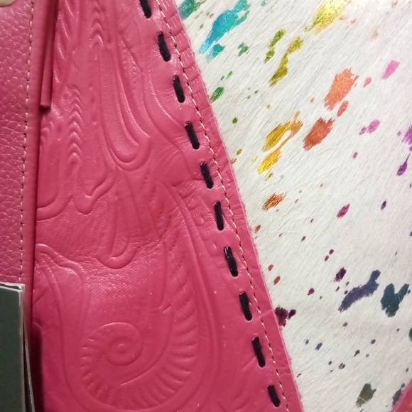 NWT Myra Bag Co Tooled Leather And Hide Purse - Picture 3 of 5